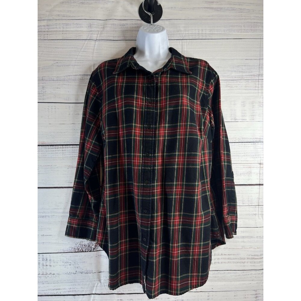 Lauren Ralph Lauren Women's Plaid Flannel Button Down Shirt Sz 1X Rustic Western